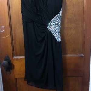 Strapless black dress